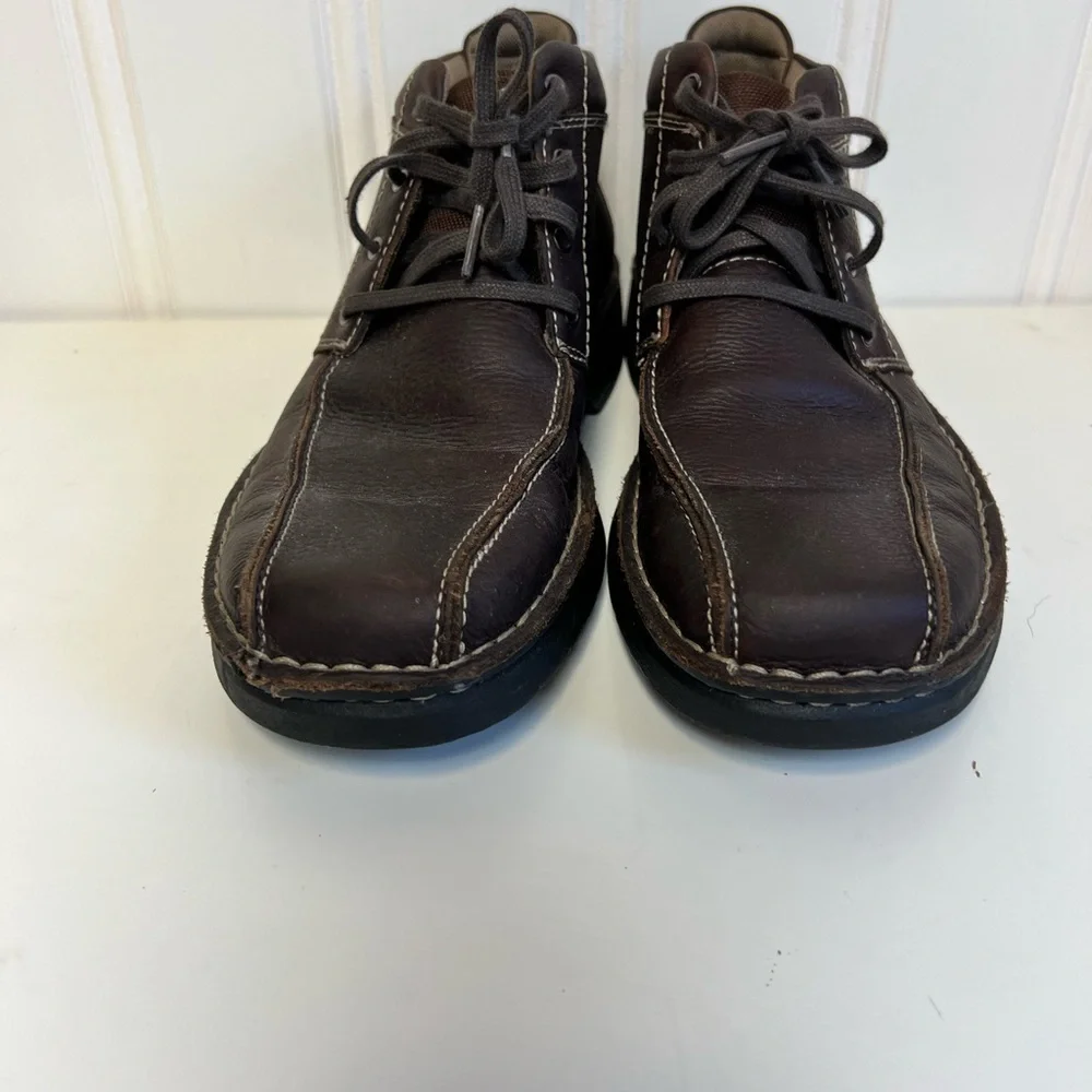 Clark's Gerrard Brown Leather Ankle Boots Size 8 Men's